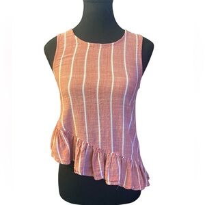 BP. Striped Ruffle Hem Top GUC XXS